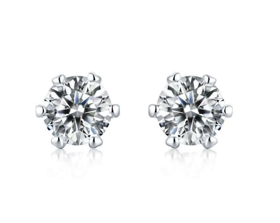 1CT Classic Solitaire Moissanite Stud EarringsFire & Ice MoissaniteFire & Ice Moissanite