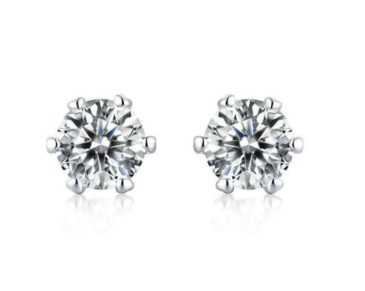 1CT Classic Solitaire Moissanite Stud EarringsFire & Ice MoissaniteFire & Ice Moissanite