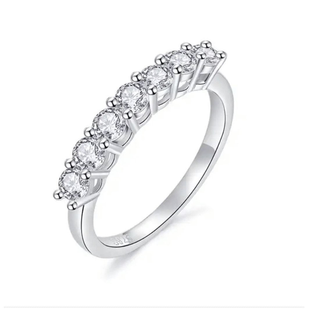 Half Eternity Moissanite Wedding BandFire & Ice MoissaniteFire & Ice Moissanite