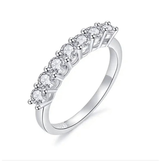 Half Eternity Moissanite Wedding BandFire & Ice MoissaniteFire & Ice Moissanite